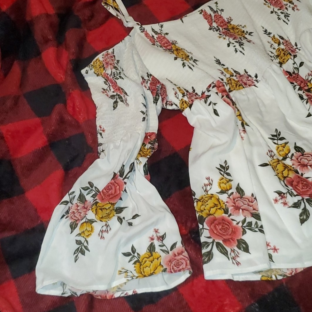 Torrid Smocked Cold Shoulder Top - Picture 4 of 5